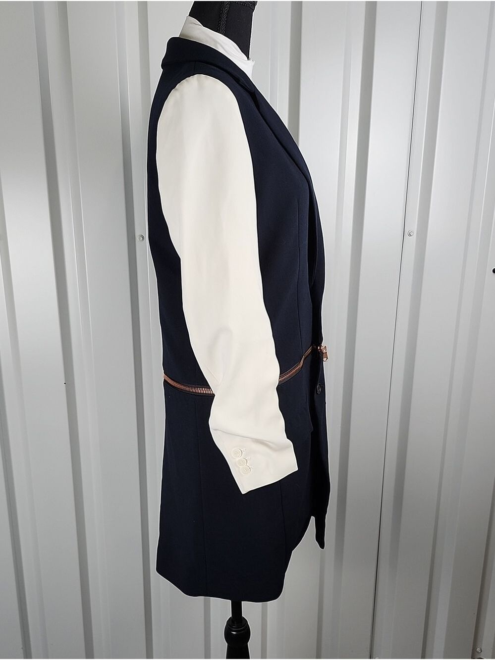 Muller Of Yoshiokubo Navy Convertible Blazer Sz EU38 US6 Tailored Futuristic EUC - Picture 2 of 13
